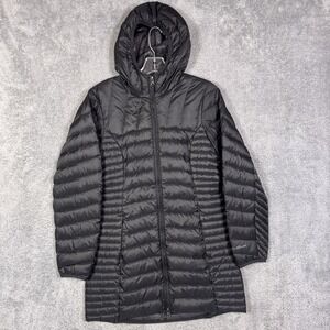 Eddie Bauer Down Jacket Women's S Astoria Hooded Quilted Puffer Parka Floral